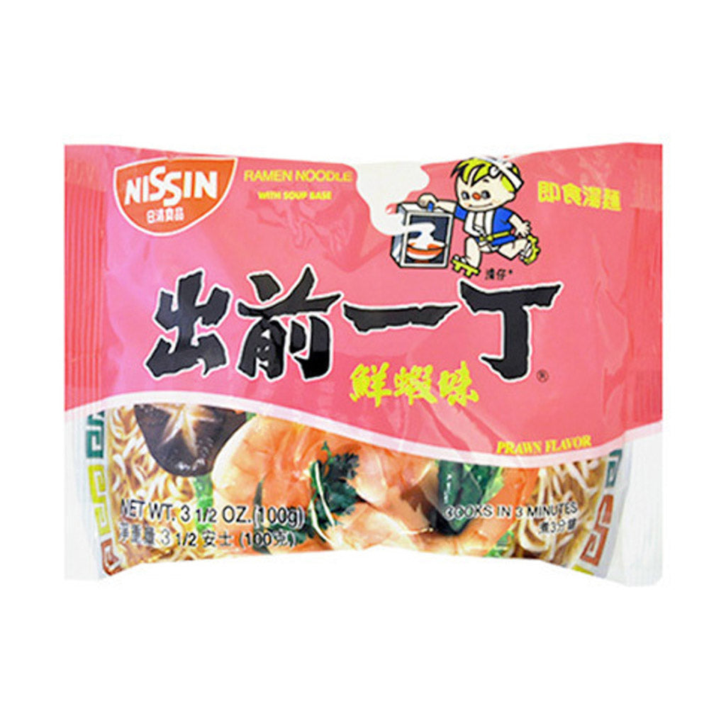 NISSIN Ramen Noodle with Soup Base Prawn Flavor 100g