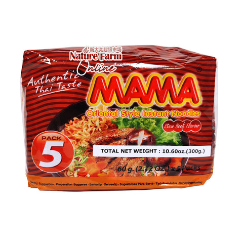 Mama Beef Flavor Noodle 5-ct 300g
