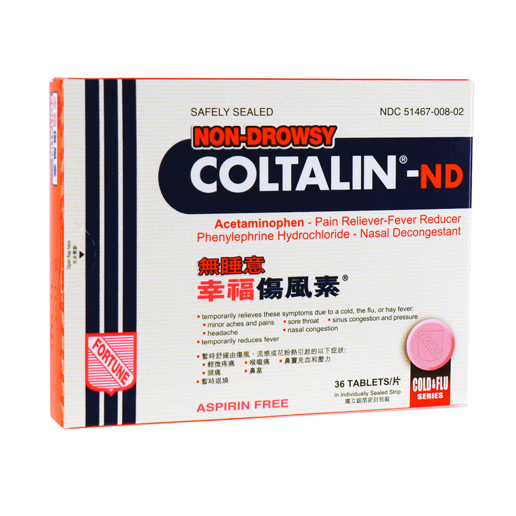 FORTUNE Coltalin-Nd Non-Drowsy Cold Tablets 36 Tablets