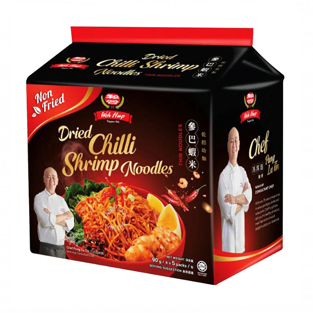 Woh Hup Non-Fried Instant Noodles - Chili Shrimp 5 x 90g