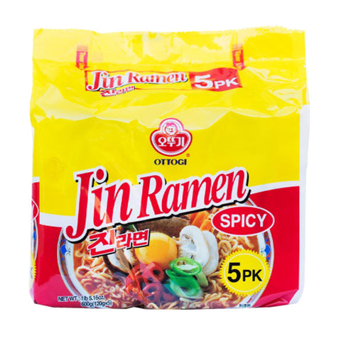 Jin Ramen Hot Flavor 4.23oz(120g) 5 Packs