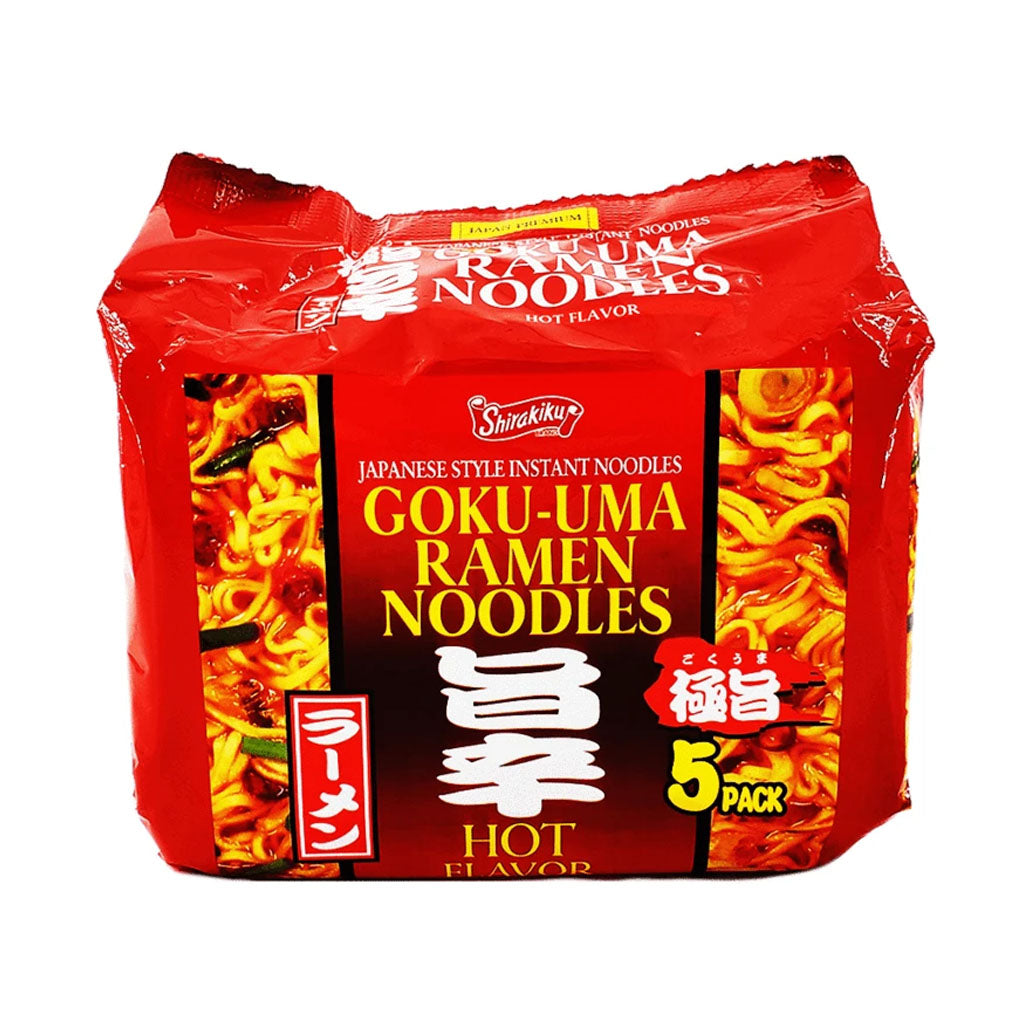 SHIRAKIKU Goku-Uma  Japanese Style Instant Noodles Hot Flavor Family pack 16.75oz