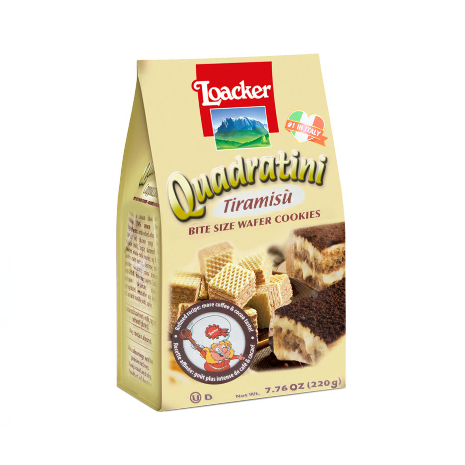 LOACKER Quadratini Bite Size Wafer Cookies Tiramisu Flavor 250g