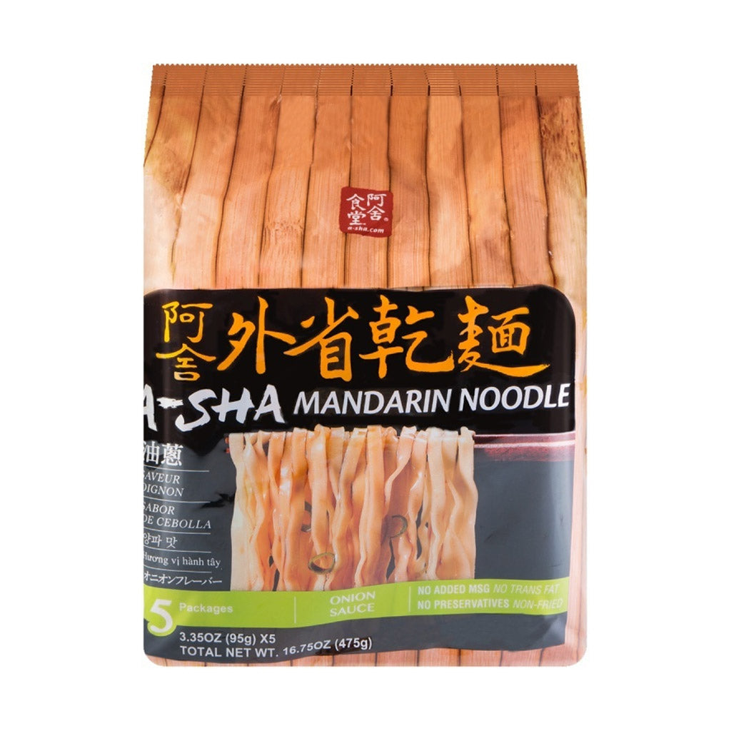 A-SHA Mandrain Noodle with Green Onion 5packs 475g
