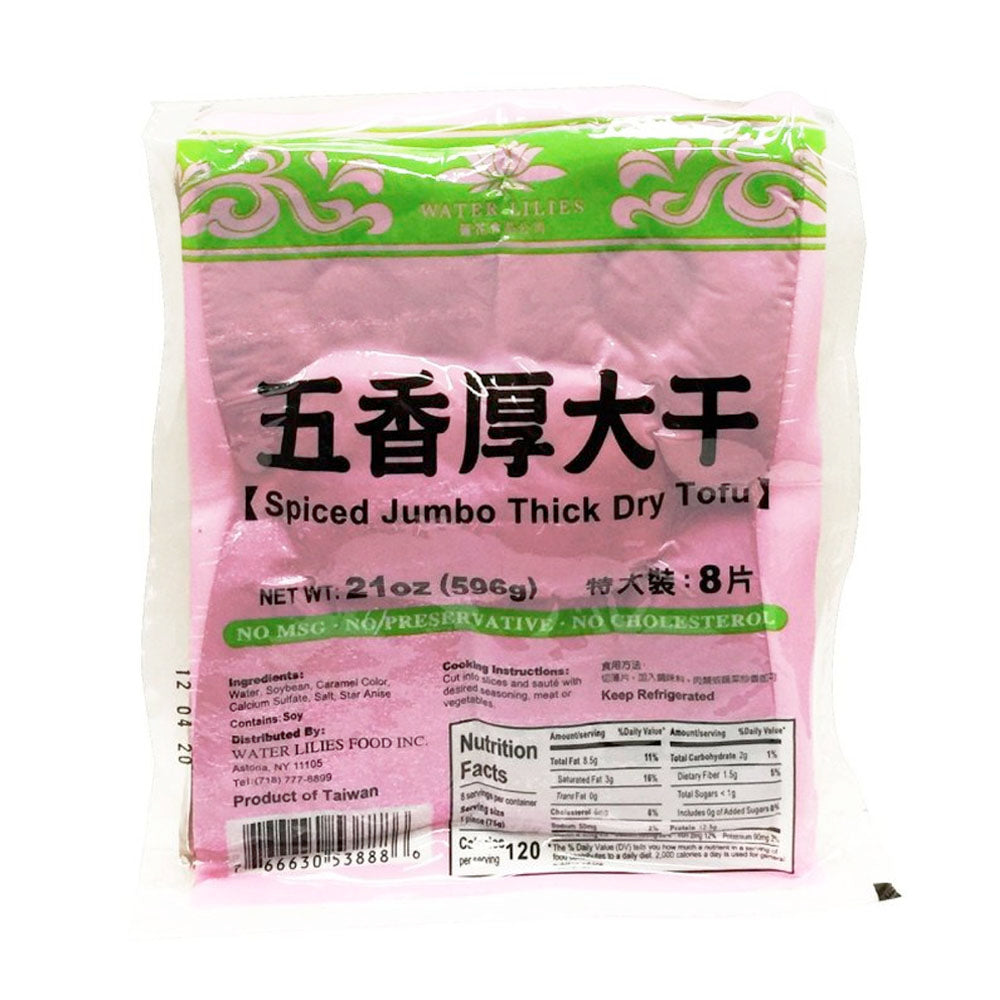 Water Lilies Spiced Jumbo Thick Dry Tofu (21.00oz)