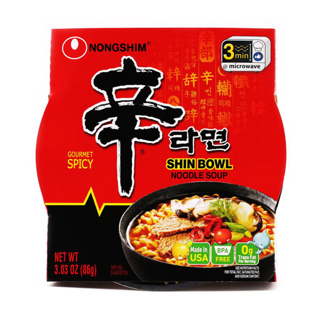 Nongshim Shin Bowl Noodle Soup Gourmet Spicy 3.03oz (86g)
