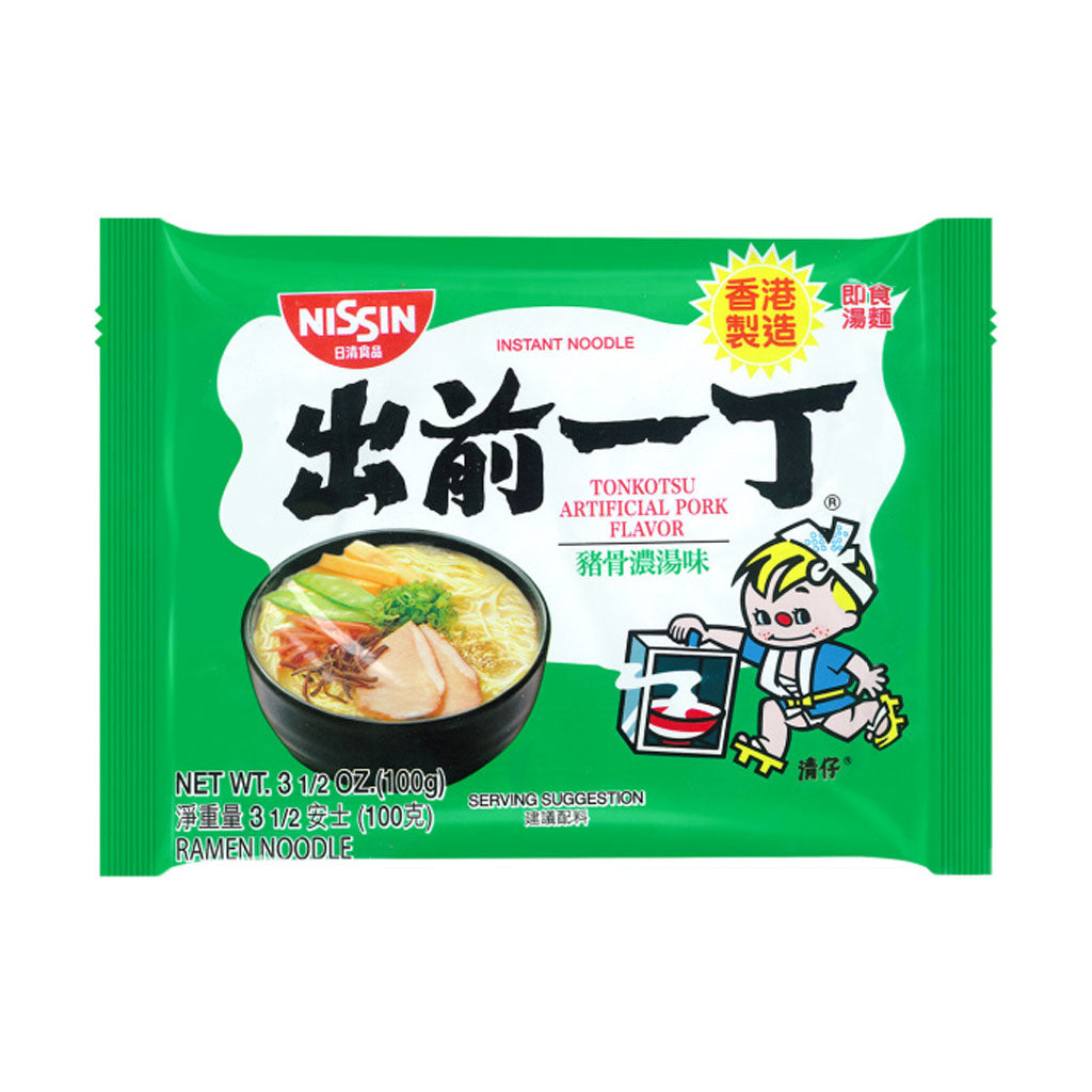 NISSIN Demae Ramen Noodle with Soup Base Tonkotsu Pork Flavor 100g