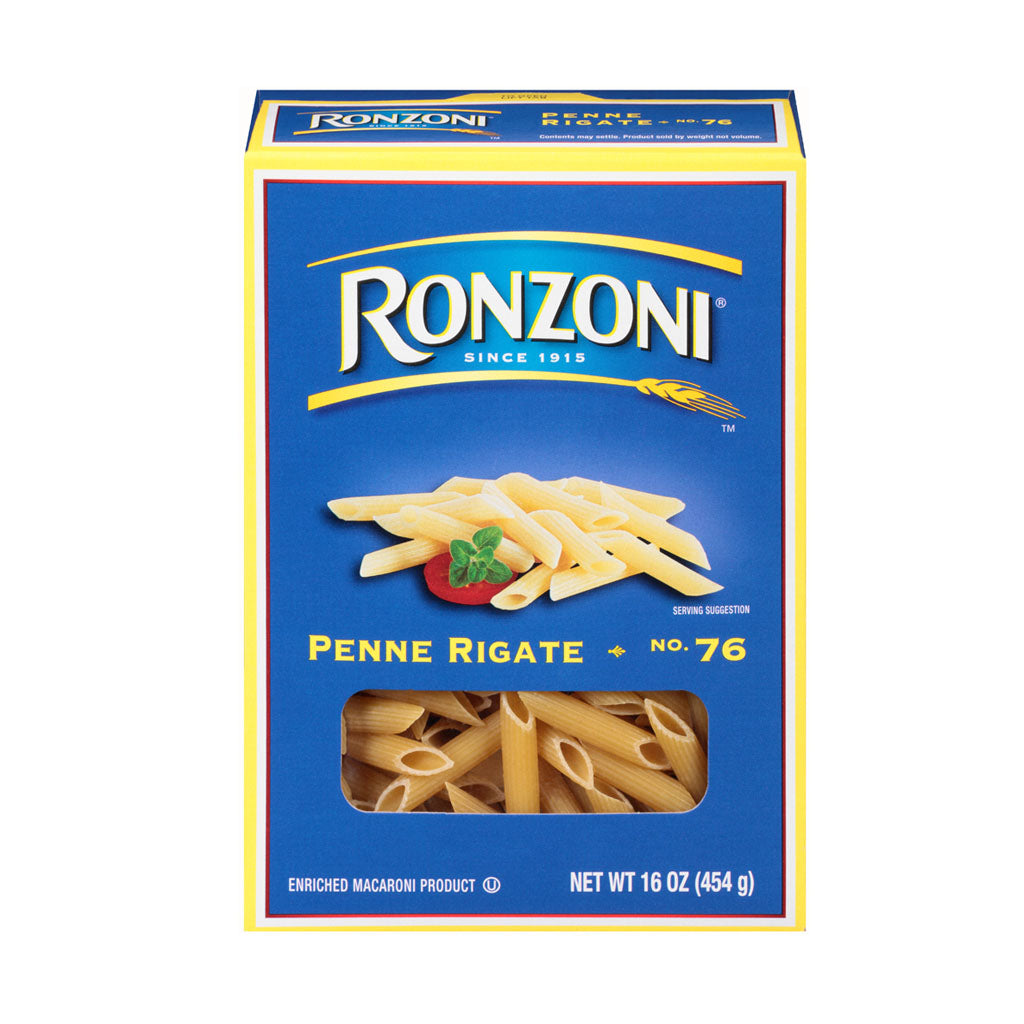 Ronzoni No. 76 Penne Rigate, 16-Ounce Box