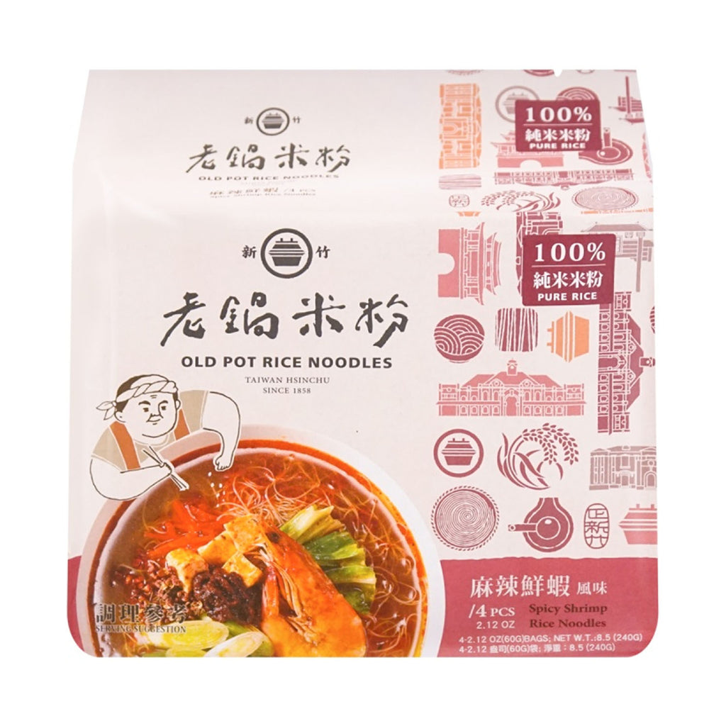 Xinzhu Taiwanese Old Pot Rice Noodles Spicy Shrimp Flavor 4pk 240 g