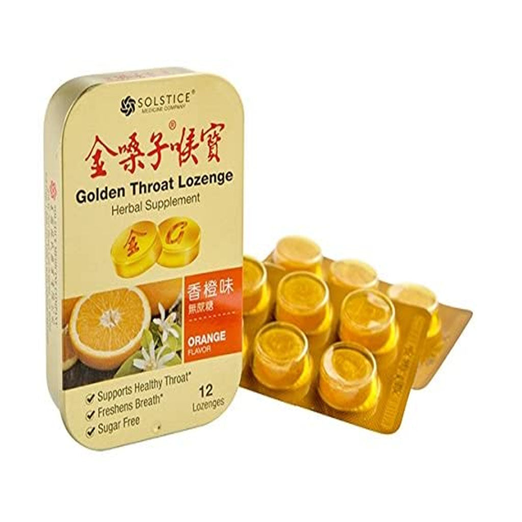 Golden Throat Lozenge - Sugar Free (Orange Flavor) 12 lozenges