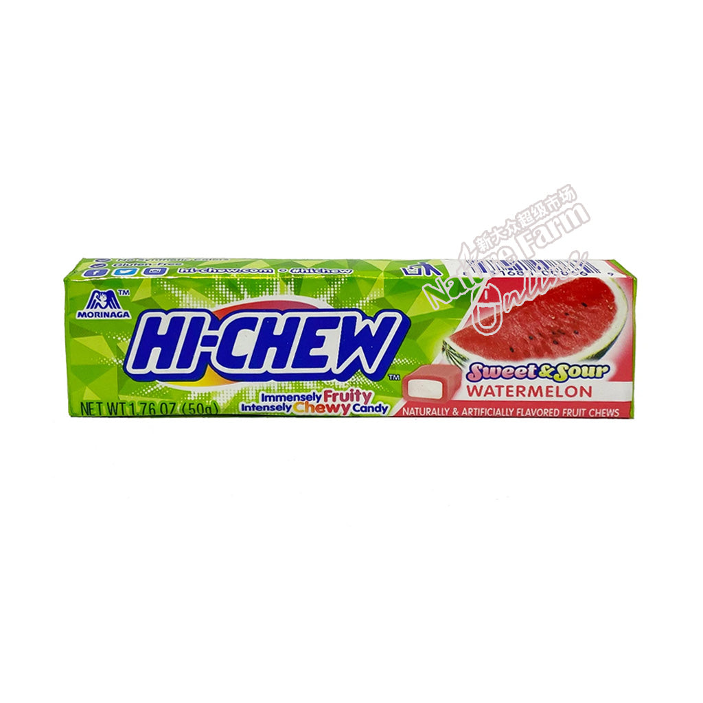 Morinaga Hi Watermelon Chewy Candy (Taiwanese) 50 g 10 pieces