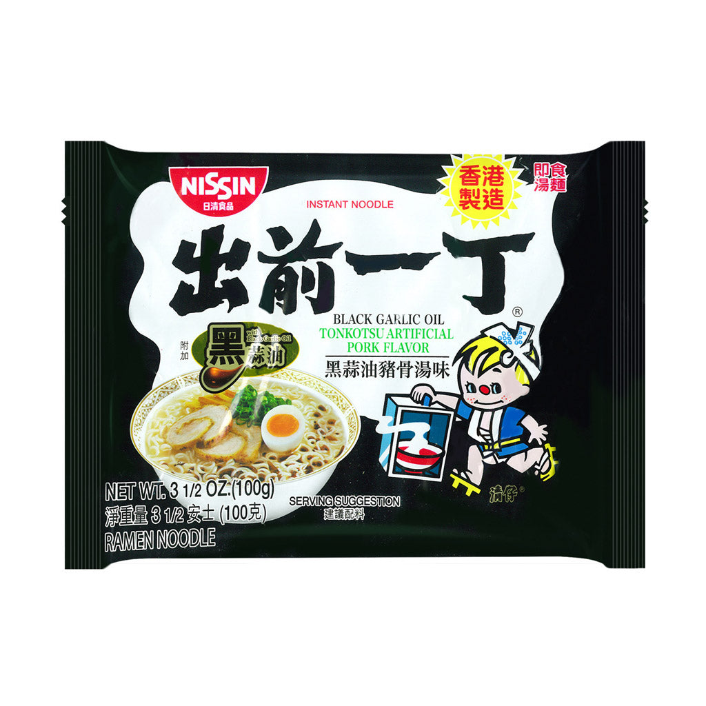 NISSIN Demae Ramen Noodle With Black Garlic Oil Tonkotsu Pork Flavor 100g