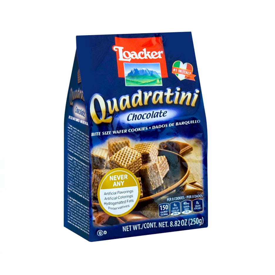 LOACKER Quadratini Bite Size Wafer Cookies Chocolate Flavor 250g