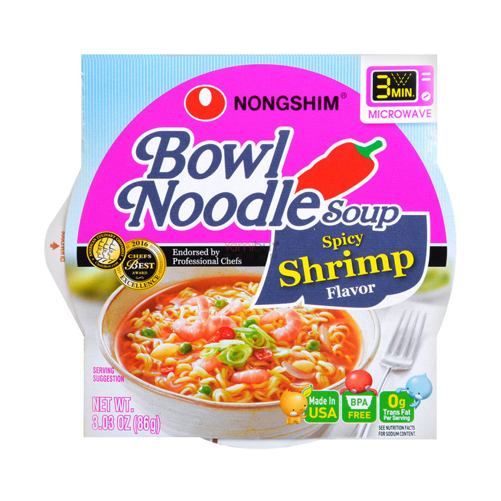 NONGSHIM Bowl Noodles Soup Spicy Shrimp Flavor 86g