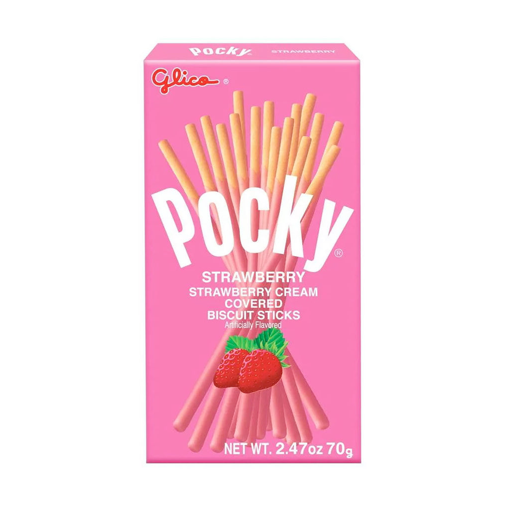 GLICO POCKY Strawberry Cream Covered Biscuit Sticks