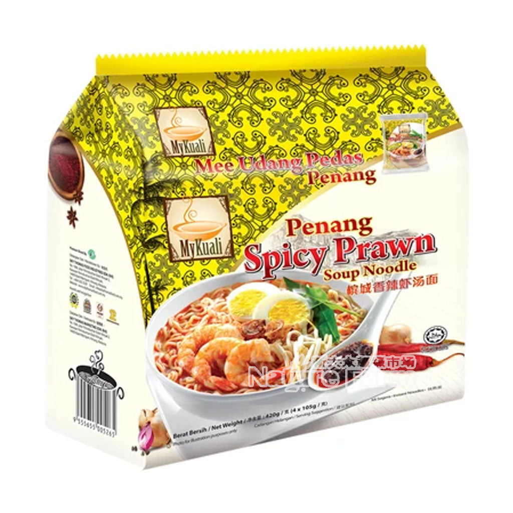 MyKuali Penang Spicy Prawn Instant Soup Noodle 4 packets 420g