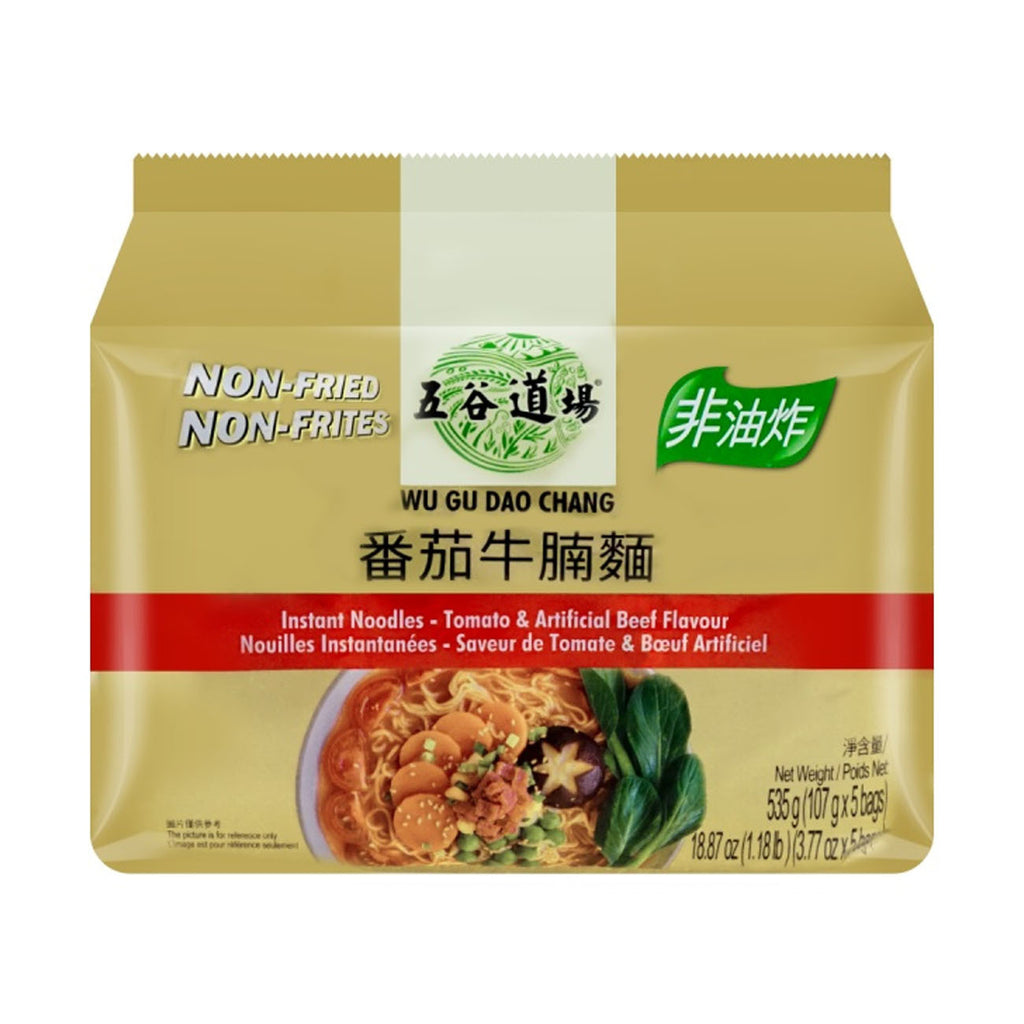WUGUDAOCHANG Instant Noodles-Tomato & Artificial Beef Flavour (Bag) 107g*5Bags