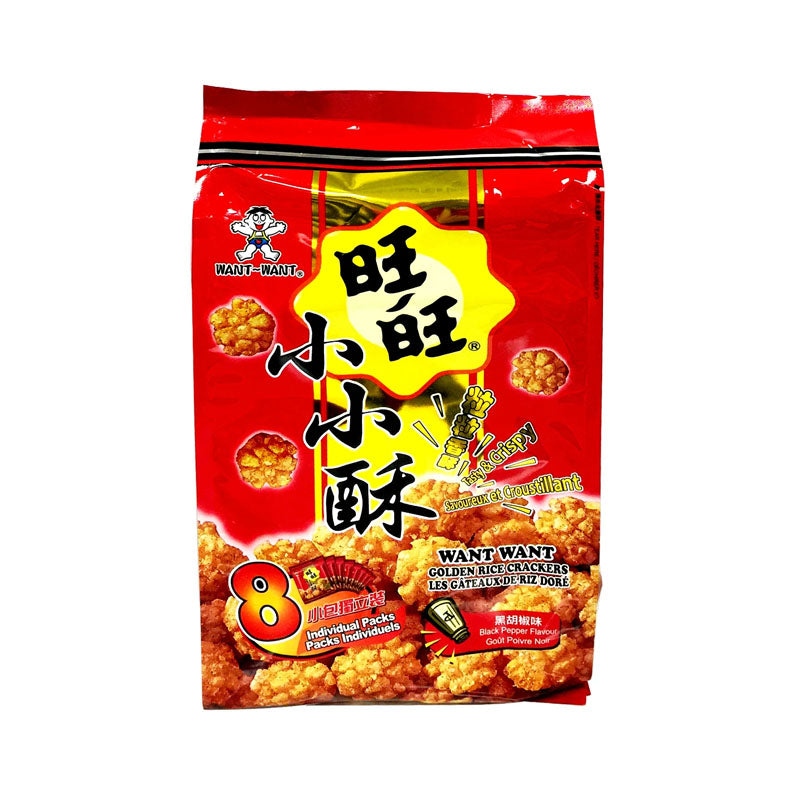 Want Want Golden Rice Crackers Black Pepper Flavor (5.64oz)