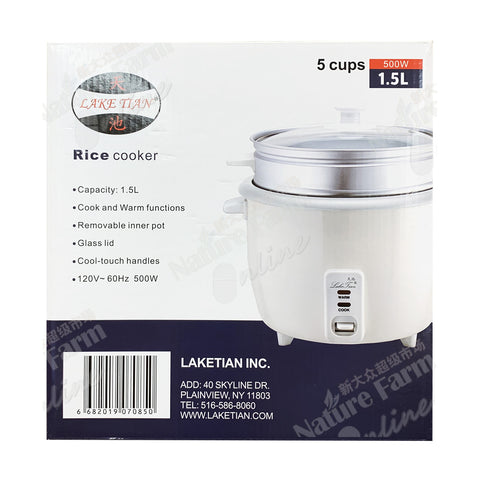 LAKE TIAN 5 CUPS/ 1.5L RICE COOKER