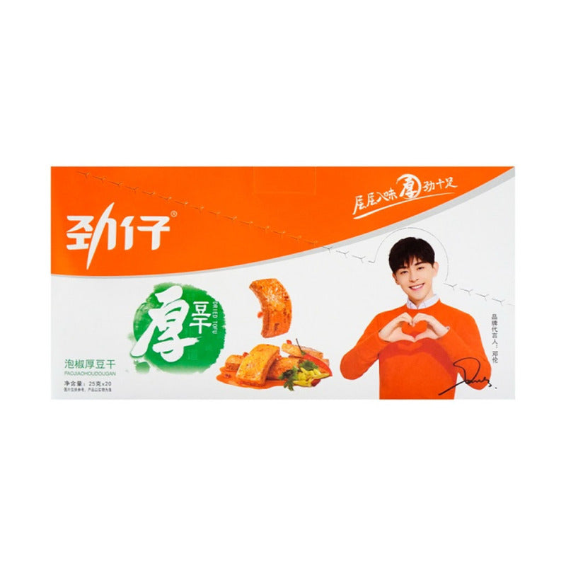 华文食品 劲仔厚豆干 泡椒味 超值盒装 25g×20包入 湖南特产