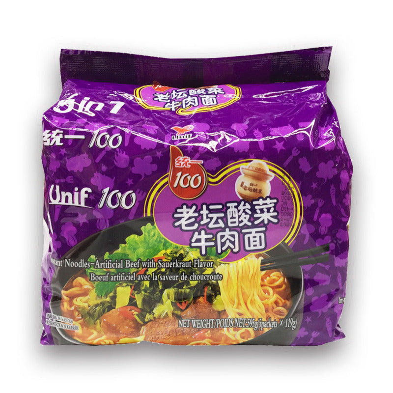 UNIF100 Instant Noodles Artificial with Sauerkraut Flavor 595G