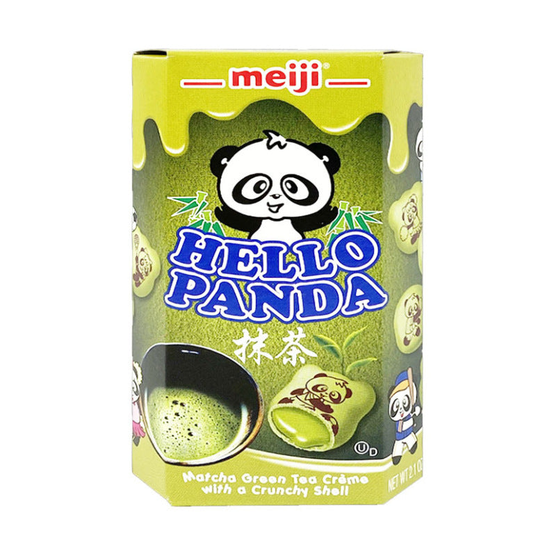 MEIJI Hello Panda Motcha Green Tea Cream with a Crunchy Shell (9.10oz)