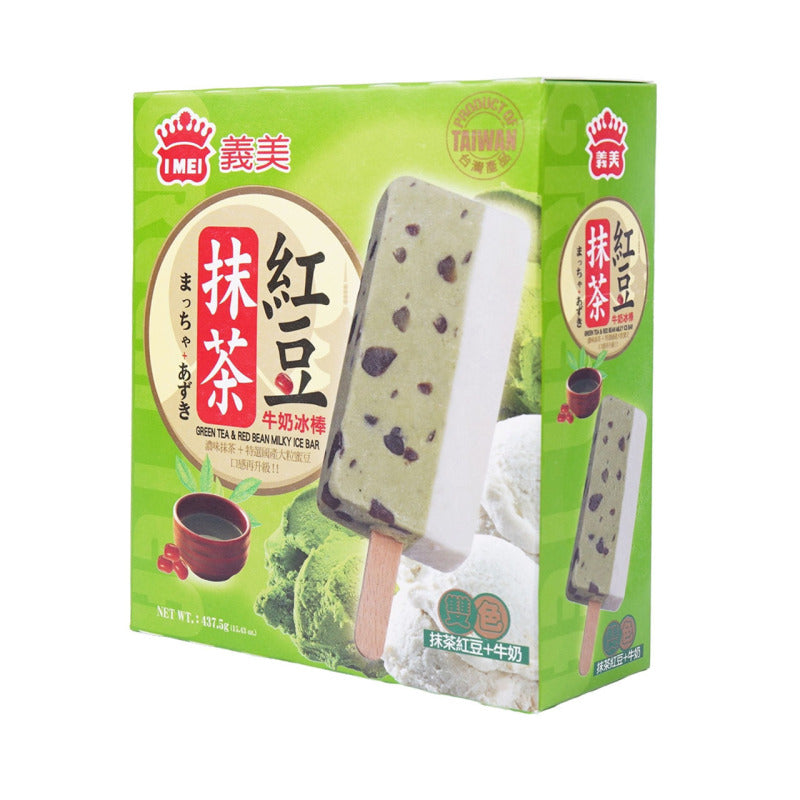 I-MEI Green Tea & Red Bean Milk Ice Bar 437.5g (5 pcs)