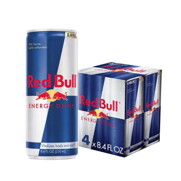 (4 Cans) Red Bull Energy Drink 8.4 Fl Oz